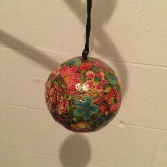 Christmas ornament tree ornament floral flowers hand painted - Picture 1 of 6
